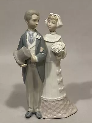 Buy Lladro Bride And Groom Vintage Wedding Cake Topper Couple 4808 Porcelain Figure • 66.24£