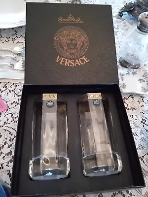 Buy Authentic Versace Medusa D'or Drinking Glasses Set Of 2 Rosenthal W/Fitted Box • 168.78£