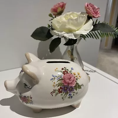 Buy Vintage Studio Szeiler Floral Pottery Money Box Piggy Bank ~ Made In England. • 4.99£
