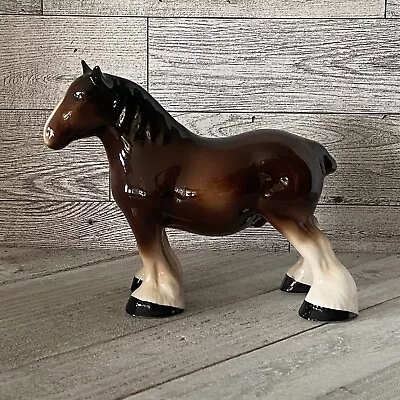 Buy Vintage Melba Ware Pottery Shire Draft Horse Stallion Small Figurine England • 23.63£
