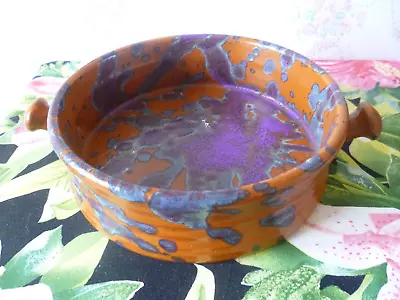 Buy Vintage German Ceramic Marei Keramik Pottery Bowl Planter Fat Lava Purple Splash • 22£
