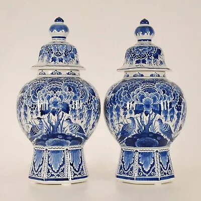 Buy Royal Delft Vase Delftware Baroque Chinoiserie Baluster Vases Blue White A Pair • 3,001.56£