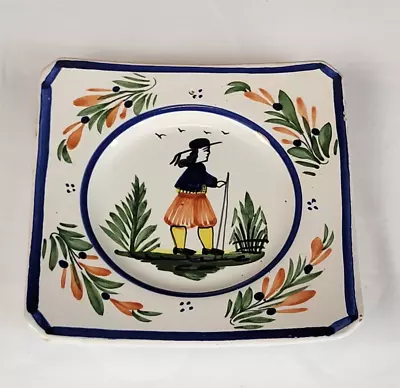 Buy Henriot Quimper Square Plate Dish French Pottery Hand Painted 188 • 10£