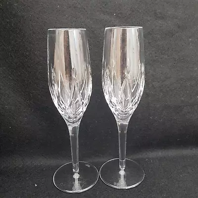 Buy 2 X RARE Stuart Crystal ** REGENCY **Champagne Flutes Glasses Signed • 29.99£