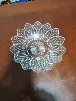 Buy FEDERAL GLASS  Clear Glass Dish  Flower Petal Pattern 5 3/4” Wide With 12 Points • 18.99£