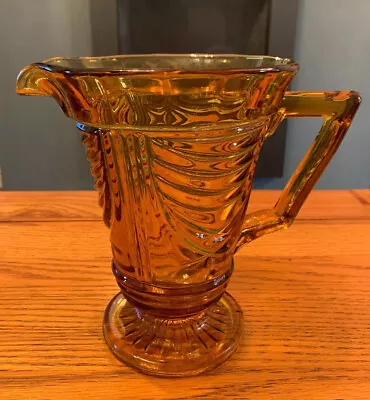 Buy Art Deco Amber Glass Water Jug Pitcher • 18£