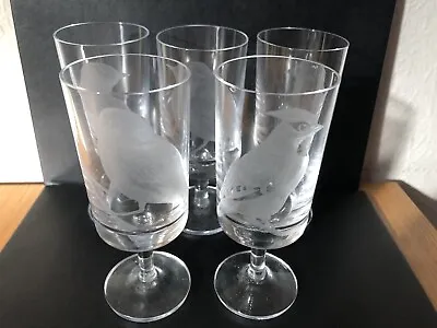 Buy Five Rare 1970's Wedgwood Sherry? Glasses - Etched Birds • 14£