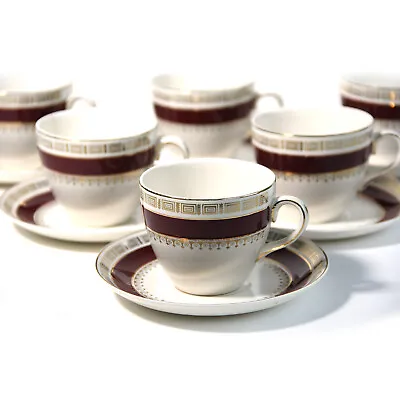 Buy Crown Ducal 6 X Tea Set Cups & Saucers Chatsworth 7285 • 19.99£