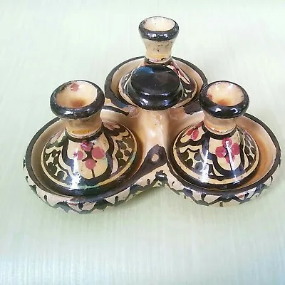Buy Vintage/ Antique? Moroccan/Ottoman Tagine Spice Pots Tajine Hand Painted Glazed  • 25£
