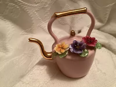Buy Pink Miniature Teapot Decorated With Pretty Roses • 5£