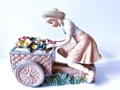 Buy Vintage FLOWER GIRL FIGURINE On A Tricycle In Lladro Style - Excellent Condition • 13.50£