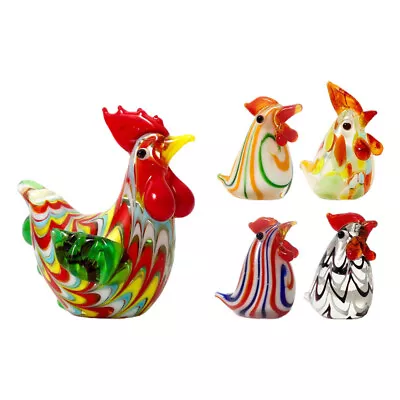 Buy  5 Pcs Chick Ornament Glass Chicken Scenery Model Miniature Rooster Figurine • 11.57£
