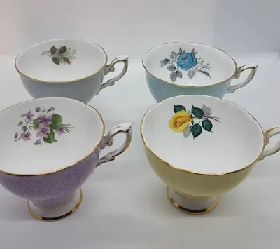 Buy Vintage Royal Standard Hand Painted Fine Bone China Teacups Floral • 23.50£
