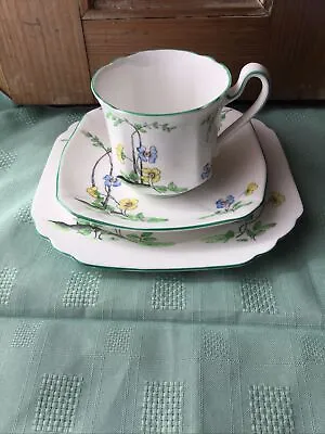 Buy Stunning Art Deco Heathcote Best Bone China Hand Painted Cup&Saucer & Side Plate • 9.99£