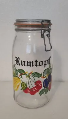 Buy Vintage French Rumtopf 3 L  Large Decorative Glass Preserve Storage Jar Rare • 28.95£