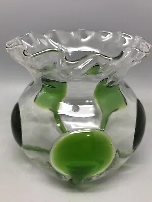 Buy Vintage Art Nouveau James Powell For Whitefriars Green Trailed Glass Bowl C.1905 • 225£