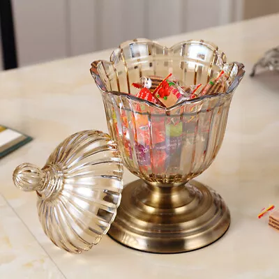 Buy European Style Crystal Glass Candy Jar Household Decorative Storage Box Dried • 44.29£