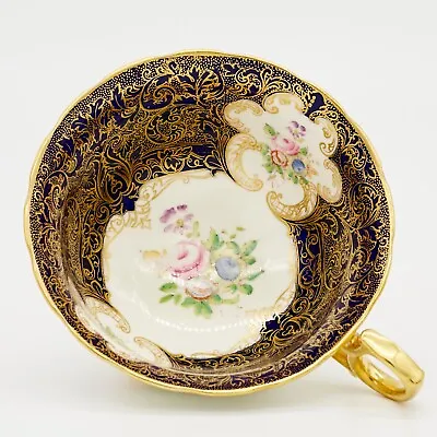 Buy Antique HAMMERSLEY & Co Cup Cobalt Blue And Gold Bone China. • 143.85£