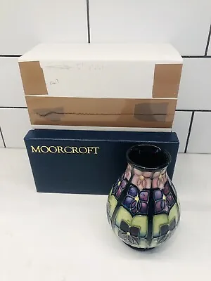 Buy BOXED MOORCROFT POTTERY 5 Inch Violets Baluster Vase. Sally Tuffin.  1st Quality • 119.99£