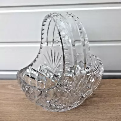 Buy Vintage Royal Doulton Heavy Lead Crystal Glass Basket 20cm X 15cm X 20cm High • 9.99£