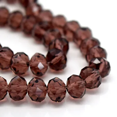 Buy Faceted Rondelle Crystal Glass Beads Pick Colour 4x3mm,6x4mm,8x6mm,10x8mm • 1.99£