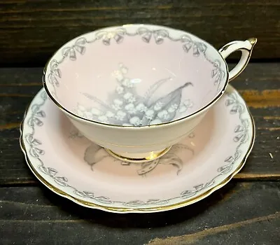 Buy Paragon Lily Of The Valley To The Bride Horseshoe Light Pink Teacup Cup & Saucer • 80.61£