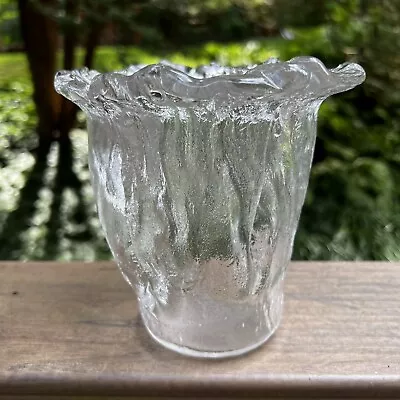 Buy Norwegian Finnish Swedish Textured Glass Vase Unique 6.25 Inches • 24.07£