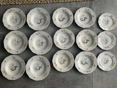 Buy Myott Ascot Pattern Fine Bone China Vintage Retro 15 Bowls Plates Exotic Bird • 10.99£