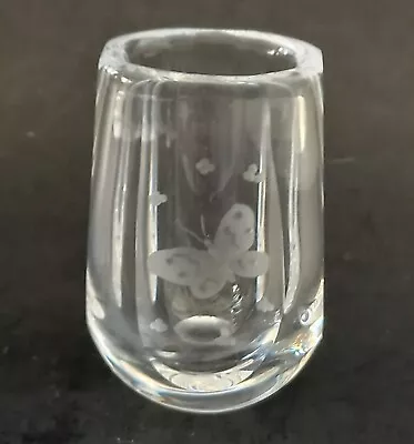 Buy Vintage Signed Orrefors Sven Palmqvist Miniature Engraved Butterfly Vase 6.5cm • 18£