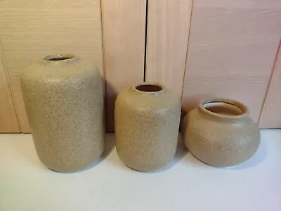 Buy Broste Copenhagen Skandi Trio Of Textured Vases Sand / Stoneware Glaze  • 35£