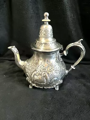 Buy Moroccan El Berrad Silver Plated Brass Hand Engraved Tea Pot • 26.56£