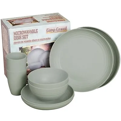 Buy Camping Plates Cups And Bowls Set - 8-pc Wheat Straw Dinnerware Sets - 2 Bowls, • 49.93£