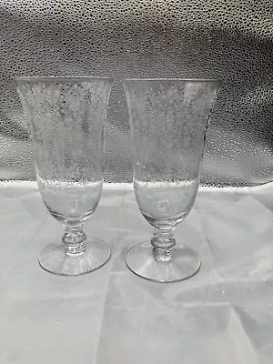 Buy 2-VTG Tiffin Franciscan Glass Goblet Etched June Night Ice Tea Water 6 7/8” Fine • 48.03£