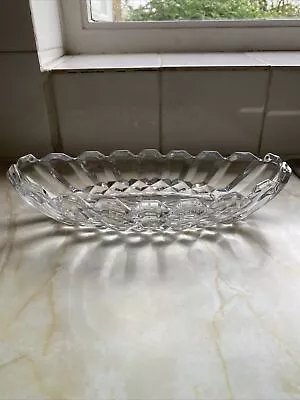 Buy Decorative Cut Glass Long Shallow Fruit Bowl / Dish • 4£
