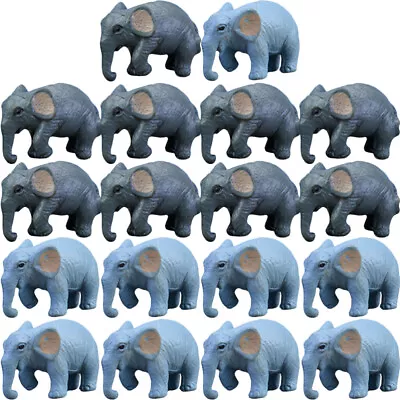 Buy Mini Terrarium 18pcs Elephant Figurines Wild Animal Ornaments For Garden Bonsai • 10.45£