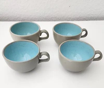 Buy Harkerware Blue Mist Stone China Coffee Tea Cups Set Of 4 Blue Speckle Gray Usa • 15.57£