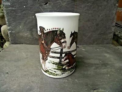 Buy 1991 Vtg Roy Kirkham Shire Horses Stallion Mare & Foal Bone China Half Pint Mug  • 7£