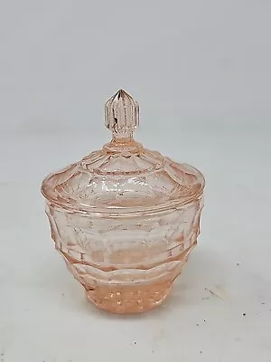 Buy Pink Depression Glass Candy Dish With Lid • 10.07£