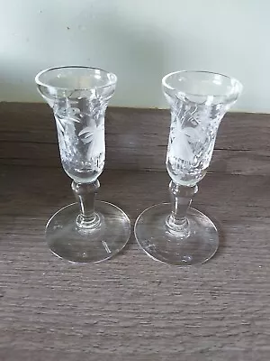 Buy Pair Royal Brierley Lead Crystal Candlesticks  Signed • 15.50£