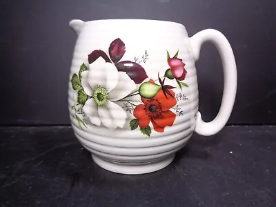Buy 1950s Beswick Ware Ribbed Ceramic Jug 265-2 English Pottery Red & White Poppies • 4.99£