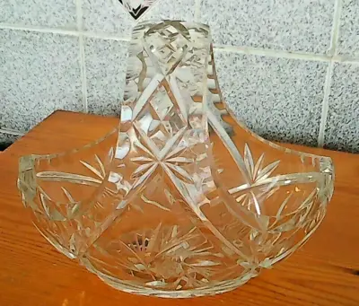 Buy Vase Basket Shaped Glass Posy Bowl Vintage Lead Crystal  Large Free Postage • 25£
