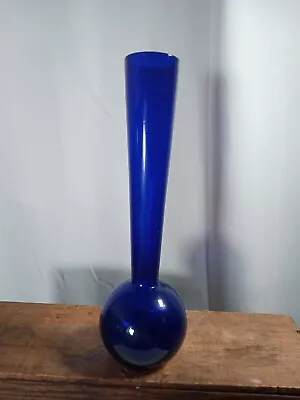Buy Vintage Cobalt Blue Leftons Glass Works  Handblown Bud Vase • 13.30£