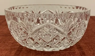 Buy Heavy Crystal Cut Glass Bowl 20cm X 9cm Tall  • 4£