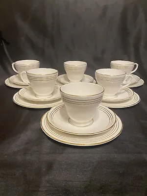 Buy Rare Duchess Tea Set White/Gold - 18 Pieces 6 X Trios • 39.99£