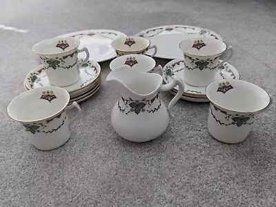 Buy Vintage Paragon Bone China Tea Set - 17 Pieces - Green Leaf Design • 10£