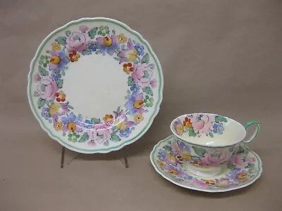 Buy Vintage Crown Staffordshire China Tea Cup Saucer & Plate ~ Trio ~ Floral ~ 15143 • 10.99£