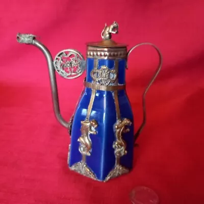 Buy Stunning Chinese Miniature Coffee Pot With Metal Overlay Design • 45£