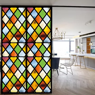 Buy Self Adhesive Frosted Stained Glass Window Door 3D Sticker Film Decor • 9.44£
