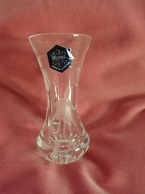 Buy Stuart Crystal  Cascade  Fuschia Pattern Vase. Approx 11.5cm With Sticker • 9.50£