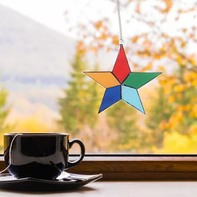 Buy Colorful Stained Glass Star Ornament For Home And Garden Decor • 7.99£